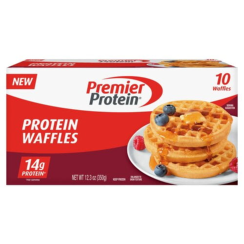 Premier Protein Protein Waffles, 10 count, 12.3 oz( pack of 1 )