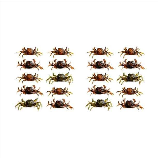 20 Piezas de Cebos de Cangrejo Artificiales, SeñUelos de Cangrejo de SimulacióN 3D con Anzuelos Afilados, Trampas de Cebo de Cangrejo para Pesca en el Mar, Accesorios de Pesca