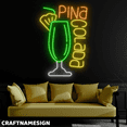 thumbnail image 2 of Craftnamesign Pina Colada Neon Sign, Cocktail Bar Decor, Virgin Pina Colada Wall Art, 2 of 4