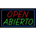 thumbnail image 1 of Red Open Green Abierto LED Neon Sign 13 x 24 - inches, Clear Edge Cut Acrylic Backing, with Dimmer - Bright and Premium built indoor LED Neon Sign for restaurant window and interior decor., 1 of 7