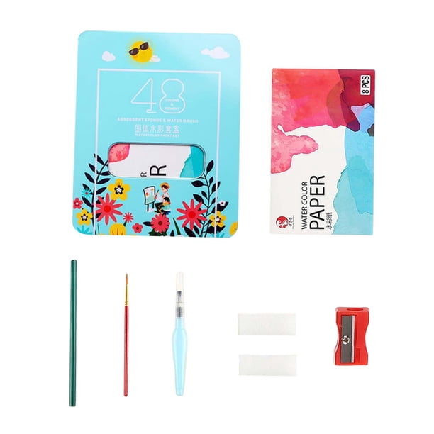 Set de acuarelas pigmentadas, papel de acuarela, acuarelas, pinturas para pintores. azul