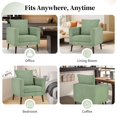 thumbnail image 2 of Pawverly Modern Teddy Decorative Chair, Mid-Century Upholstered Armchair with Pillows and Solid Wood Legs, Comfortable Fabric Lounge Chair for Living Room, Bedroom or Reception Room，Light Green, 2 of 9