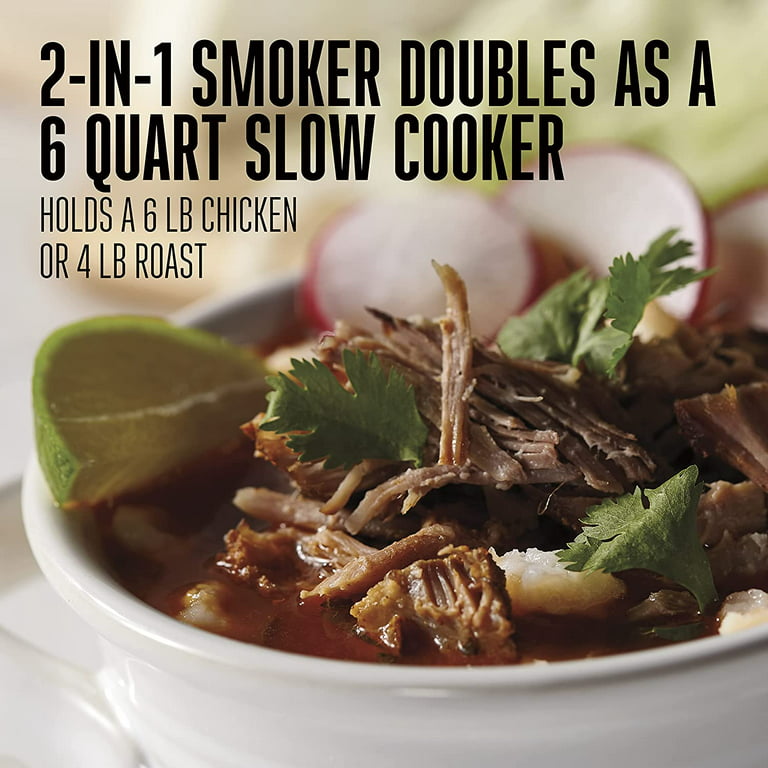 Weston 2-in-1 Indoor Smoker and Slow Cooker - Black and Stainless Steel