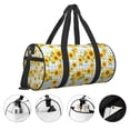 thumbnail image 3 of Vsdgher Blue White Plaid Sunflower 45L Foldable Duffel Bag, Sports Gym Bag,Overnight Bag, Portable Weekender Bag for Airplanes, 3 of 6