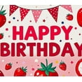 thumbnail image 4 of Strawberry Themed Happy Birthday Banner Background Backdrop Party Decorations for Birthday Party Photography Props Photo Booth Decors, 4 of 8