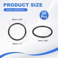 thumbnail image 2 of Anillo en O de goma nitrílica Uxcell, (28mm OD 24mm ID mm 2mm Ancho) (50 Pcs), Junta de sellado de Buna-N NBR, 2 of 6