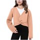 thumbnail image 2 of Cowsor Girls Casual Zipper up Sweatshirts Crop Jackets for Teens, 2 of 7