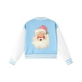 thumbnail image 4 of Staki Kids Varsity Jacket Girls Christmas Baseball Jacket – Kids Printed Varsity Bomber Jacket with Pockets(Light Blue,9-10 Years), 4 of 7