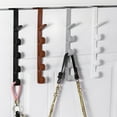 thumbnail image 5 of Over The Door Organizer Hooks, Hats Hanger, Purse Organizer Vertical Hanging Coat Organizer Rack for Backpack Towel and Hangers, Brown/1 Pcs, 5 Layers, 11.2x0.7", 5 of 6