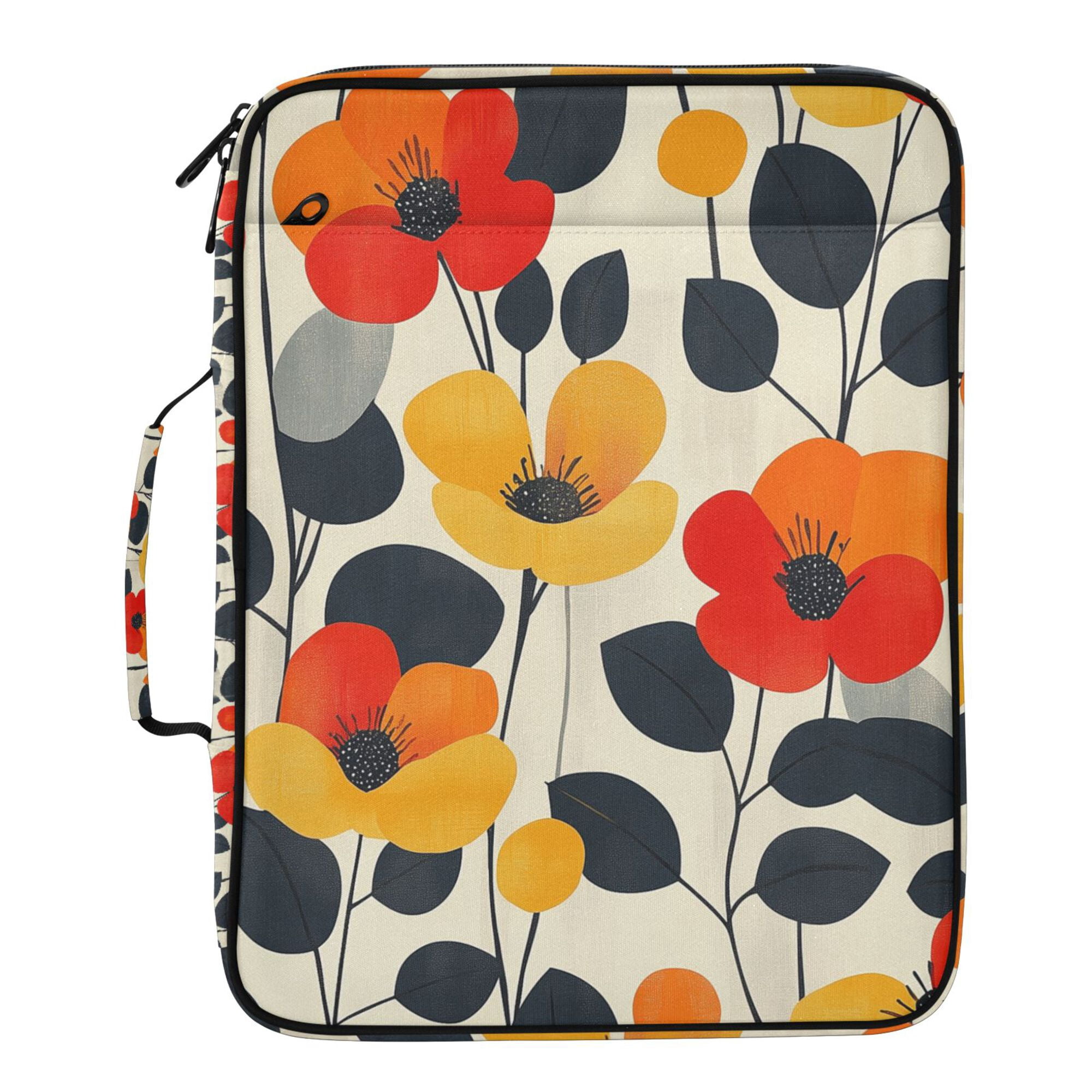 FORMRS Accordion File Folder A4 Size 7-Pocket Expanding Document Organizer Bag with 3 Ring Binder, Floral Pattern