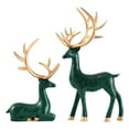 thumbnail image 2 of PREWOOD 2Pcs Christmas Reindeer Figurines,Nordic Style Electroplating Couple Elk Resin Sitting Standing Deer Statues for Ornaments Living Room TV / Wine Cabinet Gifts Home Office Decor, 2 of 5