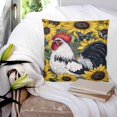 thumbnail image 4 of Yellow Sunflower Rooster Decorative Pillowcase 26''x26'', Farmhouse Vintage Rooster Throw Pillow Covers Soft Cushion Case for Couch Sofa Bedroom Living Room, Pillowcase Boho Decor, 4 of 8