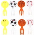 thumbnail image 1 of 8Pcs Multicolour Mini Football Sport Fruit Fork Mini Cartoon Food Picks Children Snack Fruit Fork Fun Bento Picks Mini Cartoon Toothpick Animal Food Picks for Kids Cocktail Picks, 1 of 7