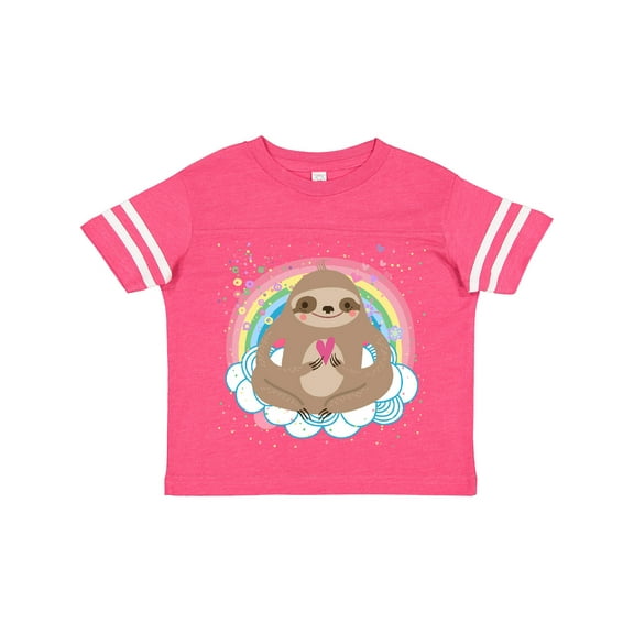 Inktastic Sloth Yoga Rainbow Girls Toddler T-Shirt