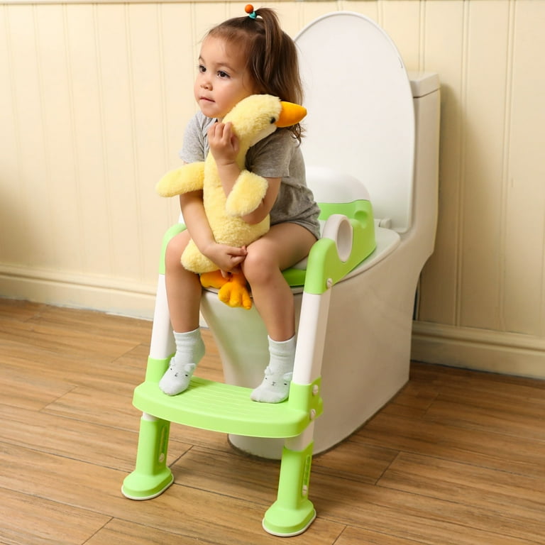 Potty Training Toilet Seat with Step Stool Ladder for Boys and Girls Baby  Toddler Kid Children Toilet Training Seat Chair with Handles Padded Seat