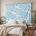 thumbnail image 3 of Blue Coastal Coral Tapestry for Bedroom Wall Hanging Tapestry, Farmhouse Nautical Marine Plants Ceiling Backdrop Tapestries Poster Blanket Wall Decor for Teens Room Living Room Dorm 39" x 59", 3 of 8