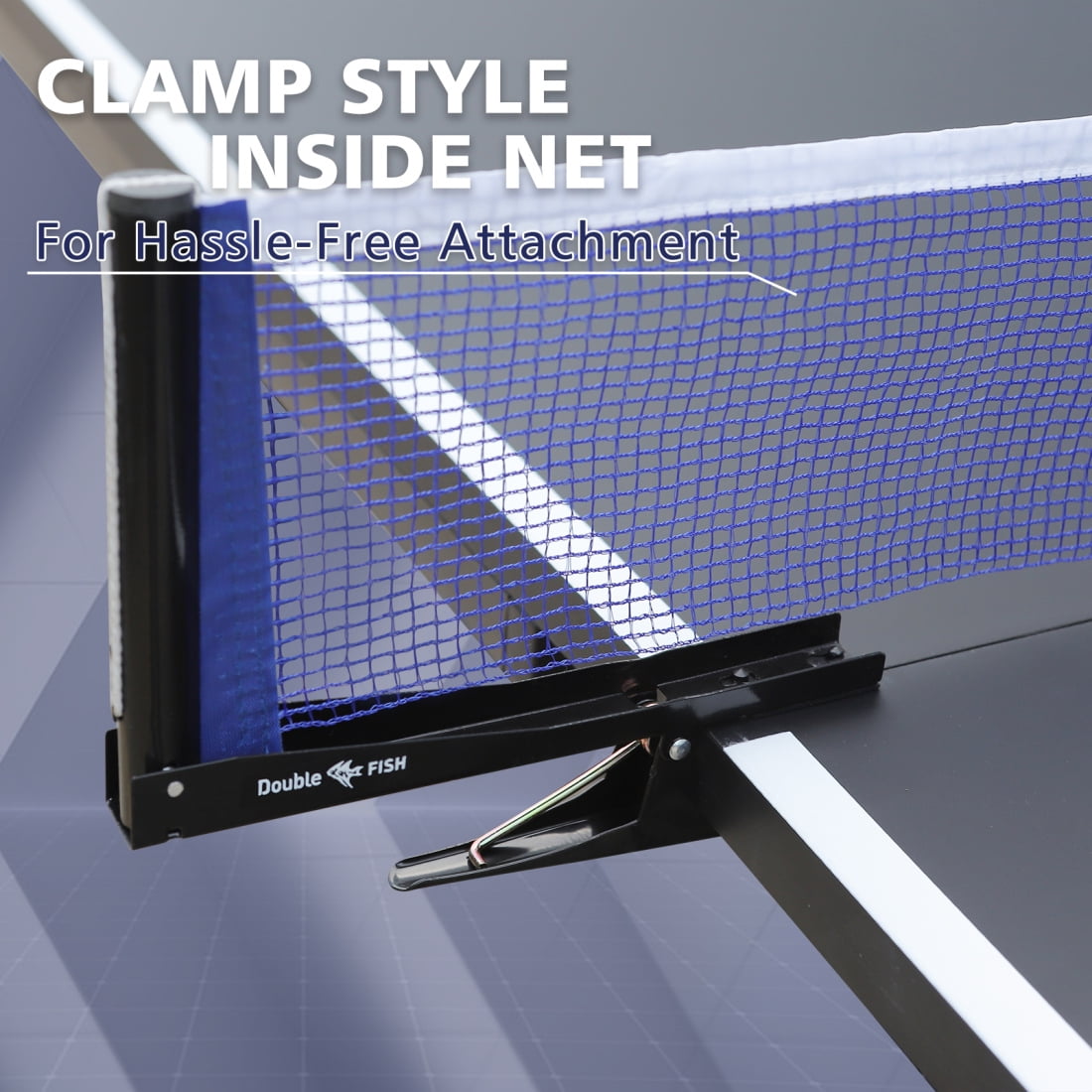 Double Fish 9 Foot Folding Table Tennis Table With 2 Paddles 3 Balls And Net Set Rollable Design With 8 Wheels For Easy Transport And Storage