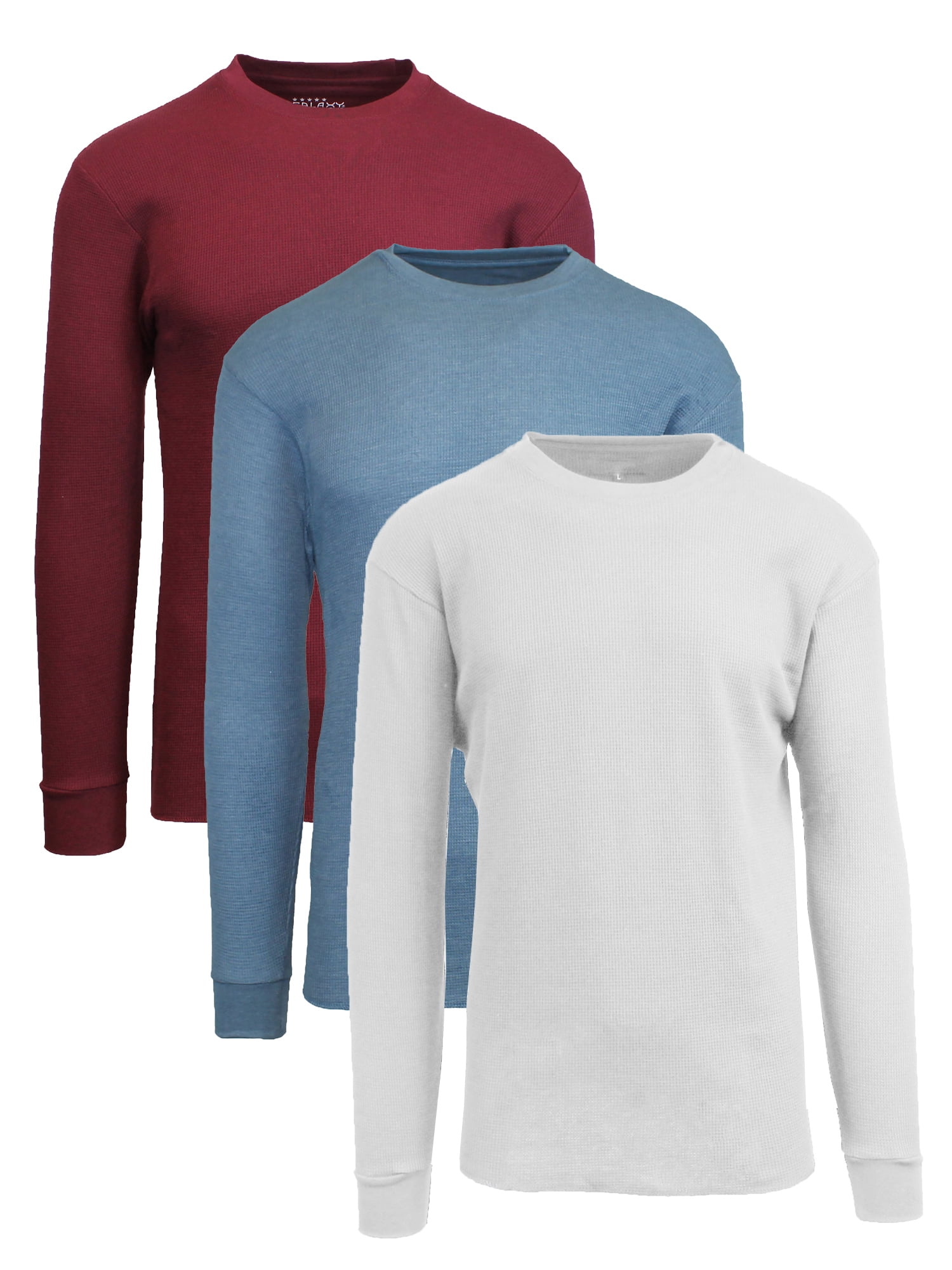 Small - Blue Pack of 5 Socks Uwear Mens Winter Thermal Long Sleeve T Shirt 