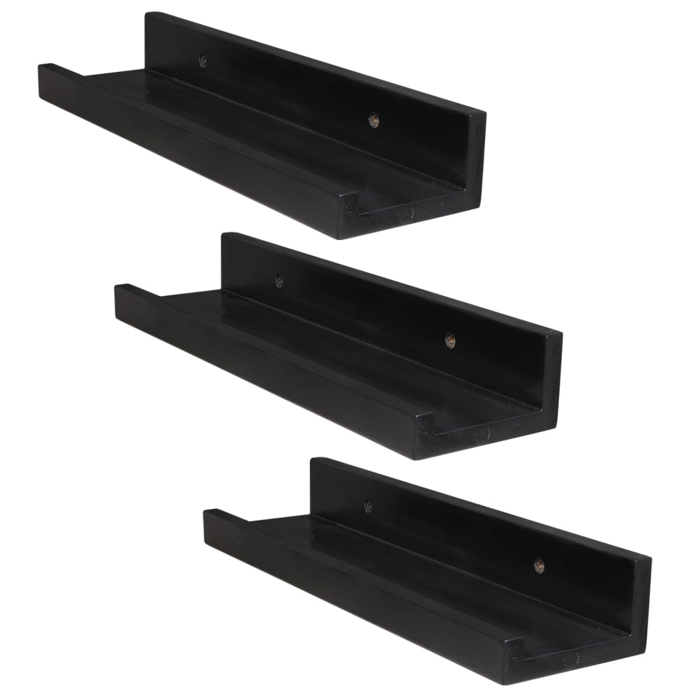 Lowestbest Floating Shelves, Set of 3 14-inch Floating Wall Shelves, Shelf Display For Living Room, Dining Room, Office, Bedrooms, Black Lowestbest Floating Shelves, Set of 3 14-inch Floating Wall Shelves, Shelf Display For Living Room, Dining Room, Office, Bedrooms, Black