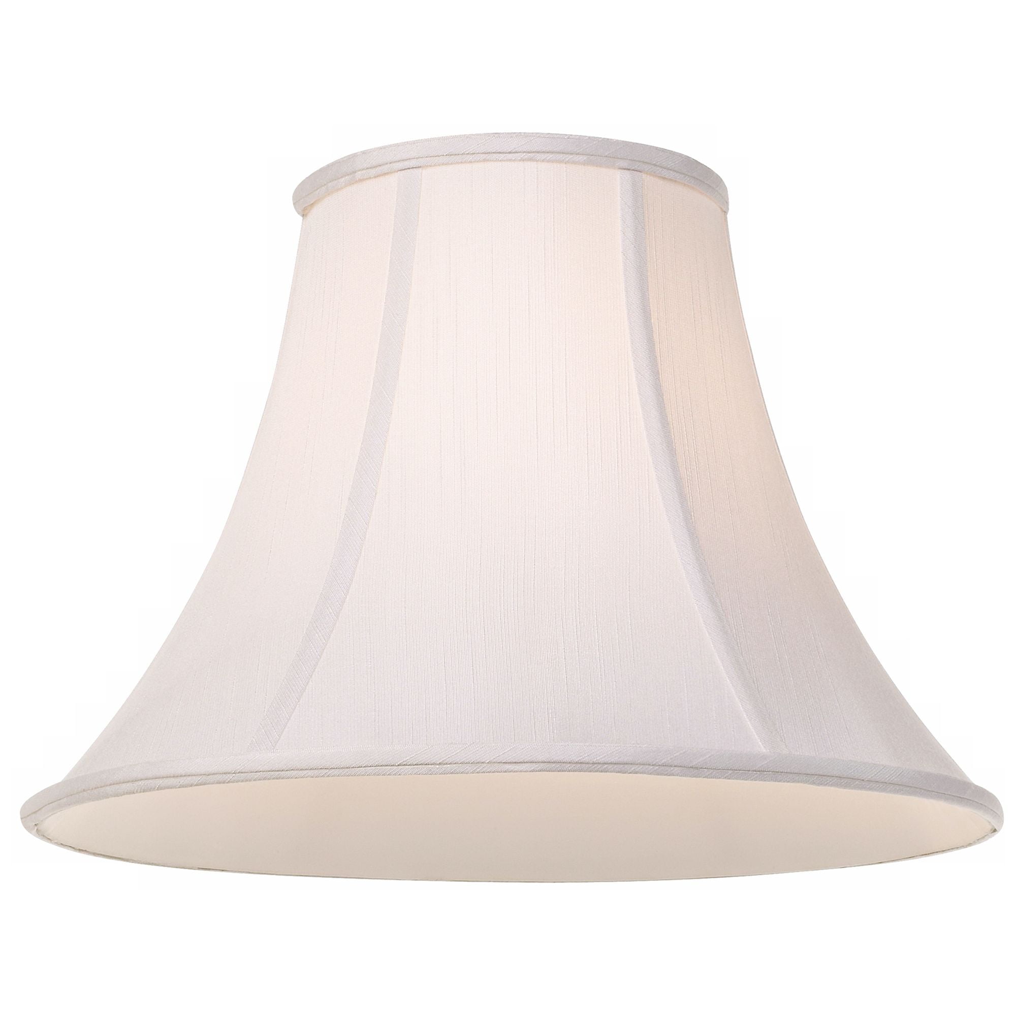 Imperial Shade White Medium Bell Lamp Shade 7" Top x 16" Bottom x 12" Slant x 11.5" High (Spider) Replacement with Harp and Finial