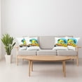 thumbnail image 4 of Ambesonne Retro Throw Pillow Cover 4 Pack, Vintage Car in City Miami, 24", Orange Yellow and Blue, 4 of 6