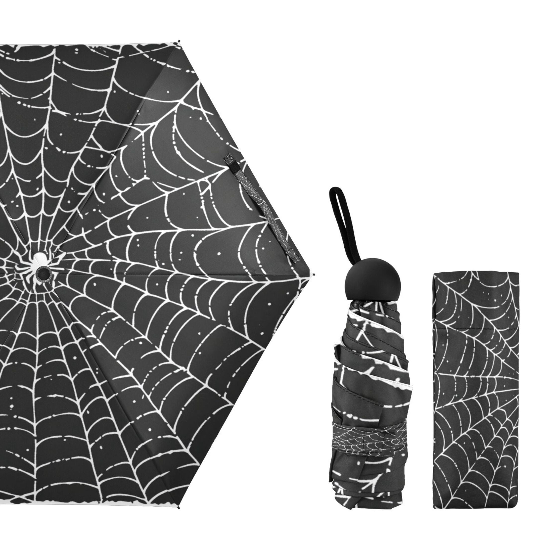 Web Umbrellas for Sun Auto Open Close UV50+ Waterproof 5-Fold Compact Fiberglass Frame