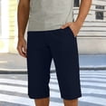 thumbnail image 2 of Stamzod Men's Capri Pants Casual Chino Golf Dress Shorts Below Knee 3/4 Straight Leg Work Shorts with Pockets Dark Blue L, 2 of 9