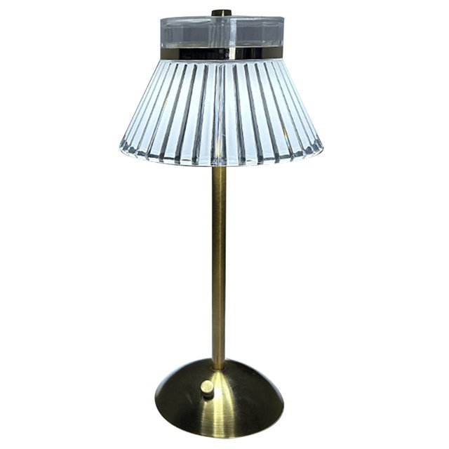 WDOplteas Lámpara Mesa Cristal Base Metal Lámpara Noche Táctil Recargable (Pavilion Crystal)
