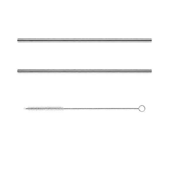 11.8-Inch Extra Long Stainless Steel Straws, 2 Pack with Cleaning Brush