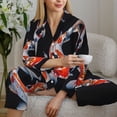 thumbnail image 6 of Fotbe Tricolor Koi Fish Trio Pattern Long Sleeve Pajama Set for Women,Sleepwear Set,2-piece Loungewear Set,Soft PJs Comfy Nightwear with Pockets -, 6 of 7