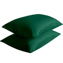 Flxxie Satin Pillowcases with Zipper Silky Soft Sateen Pillow Cases Covers Set of 2 (Queen, Green)