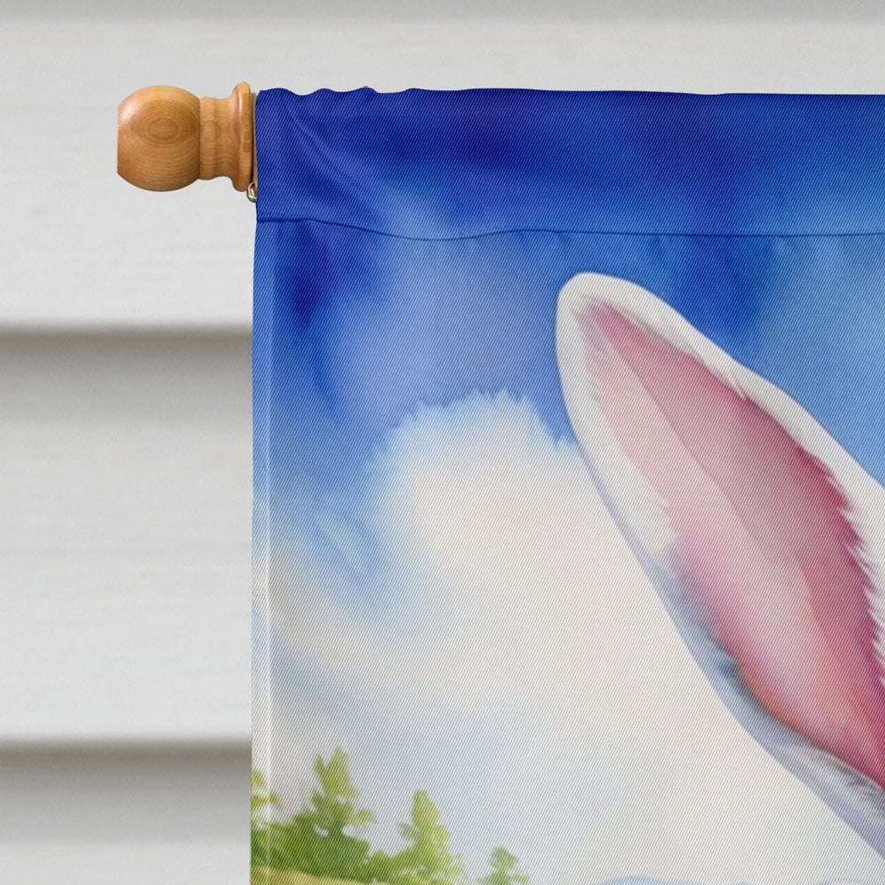 American Bulldog Easter Egg Hunt House Flag 28 in x 40 in