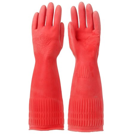 1Pair Safety Gloves Cleaning Kitchen Tools Dust Stop Waterproof Long Rubber Household Gloves Dishwashing Gloves M