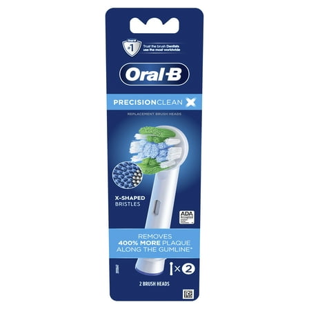 Oral-B PrecisionCleanX Replacement Toothbrush Heads, X-Filament Electric Toothbrush Heads, 2 Count