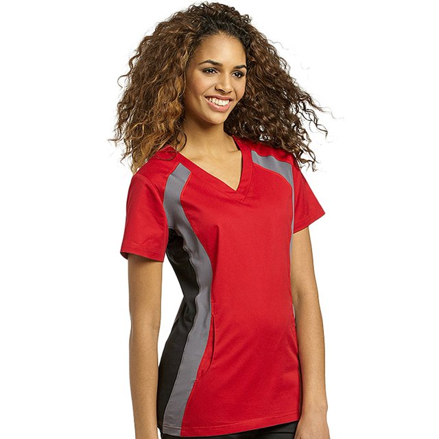 Allure by White Cross Women's V-Neck Side Panel Solid Scrub Top