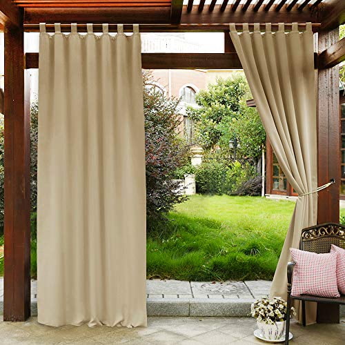 Pony Outdoor Curtain Ds Patio Water Proof Fabric Window For Balcony Front Porch 52 W X 95 L Biscotti Beige 1 Panel Com Pony Outdoor Curtain Ds, What Fabric Should I Use For Outdoor Curtains