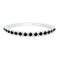 thumbnail image 3 of AFFY Black Natural Diamond Wedding Band Ring In 10k White Gold (0.25 Cttw), 3 of 8