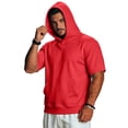 thumbnail image 3 of IAJDKMEK Men's Short Sleeve Hoodie - Lightweight Casual Top, Retro Hooded Shirt for Men, Soft Breathable Everyday Essential Shirt,Red 3XL, 3 of 9