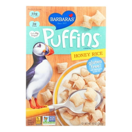 Barbara's Gluten-Free Puffins Cereal, Honey Rice, 10. Oz, Pack of 12