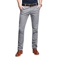thumbnail image 1 of Pantalones casuales que combinan con la parte delantera plana y delgada para hombre, color gris, 1 of 6