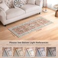 thumbnail image 2 of Boho Vintage Round Rug ft- Faux Wool Dreely Washable Area Rug Small Distressed Throw Rugs Floor Carpet for Door Mat Entryway Bedrooms Laundry (Round - ; Diameter Border ), 2 of 6