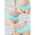 thumbnail image 2 of ADREAMLY High Cut Panties for Women Plus Size Full Coverage Briefs Breathable Cotton Underwear, 5 Pack, 2 of 6