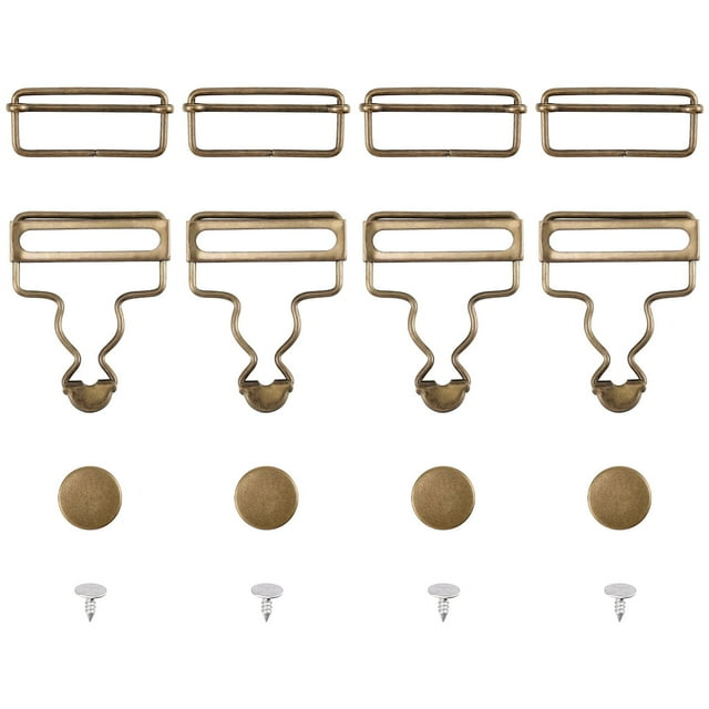 Buttons and Fasteners for DIY Projects – 4 Sets Overall Buckles Metal Suspender Replacement Buckles for Bib Pants Backpack Accessories