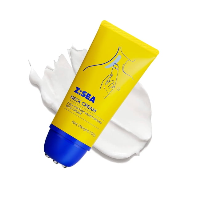 Crema reafirmante para el cuello Z:SEA con rodillo antienvejecimiento de 155 ml con colágeno