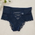 thumbnail image 2 of WULMLEO Women Panties Lace Sexy Naughty Panty Seamless Criss-Cross Lingerie High Rise Thongs Sexy Plus Size Underwear Dark Blue L, 2 of 3