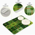 thumbnail image 4 of Baofu St. Patrick's Day Dish Drying Mat for Kitchen Counter, Shamrocks Green Clover Leaves Ultra Absorbent Reversible Microfiber Dishes Drying Rack Pad Heat-resistant Mats 16x18in, 4 of 7