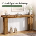 thumbnail image 6 of Tribesigns Solid Wood Sofa Table Behind The Couch, 63-Inch Long Farmhouse Rectangular Console Table for Living Room, Entryway, Rustic Brown, 6 of 7