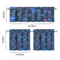 thumbnail image 6 of Kitchen Curtains 24 Inch Short - 3 Panel Set, Hawaiian Sea Turtle Ocean Design, Tropical Underwater Marine Life Print, Rod Pocket Window Curtain, Easy Wash, 6 of 6