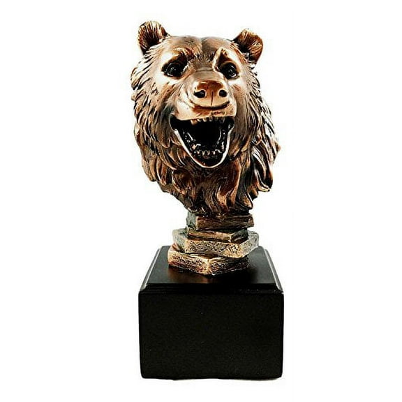 Wall Street Stock Market Bear Bust With Base Bronze Electroplated Figurine Investors Gifts Money Managers
