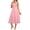B-Pink, variant on Women's Plus-Size Casual Dress Short-Sleeved Mid-Length Pleated High-Waisted Solid Color Dress Brown